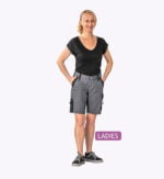 1 Flex Dames korte werkbroek grijs-zwart 6461- 245g