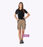 1 Flex Dames korte werkbroek zand-zwart 6463- 245g