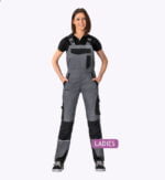 1 Flex Dames werkoverall grijs-zwart 6531 - 245g