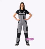 1 Flex dames werkoverall lichtgrijs-zwart 6536 - 245g 2