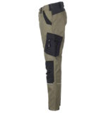 2 Flex Dames werkbroek olijf-zwart 6415 - 245 g-m²