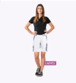 3 Flex Dames korte werkbroek wit-grijs 6468 - 245g