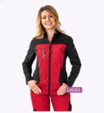 3 Flex dames werkjack rood-zwart 6517 - 245g
