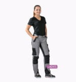 4 Flex Dames werkbroek Lichtgrijs-zwart 6416 - 245 g-m²