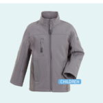 1 Flex softshell jack kind grijs 6557 - 260g