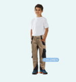 1 Flex werkbroek kind zand-zwart 6543 - 245g